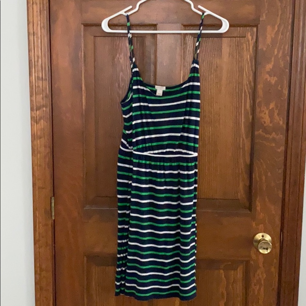 J. Crew - striped linen/Cotten blend dress -M